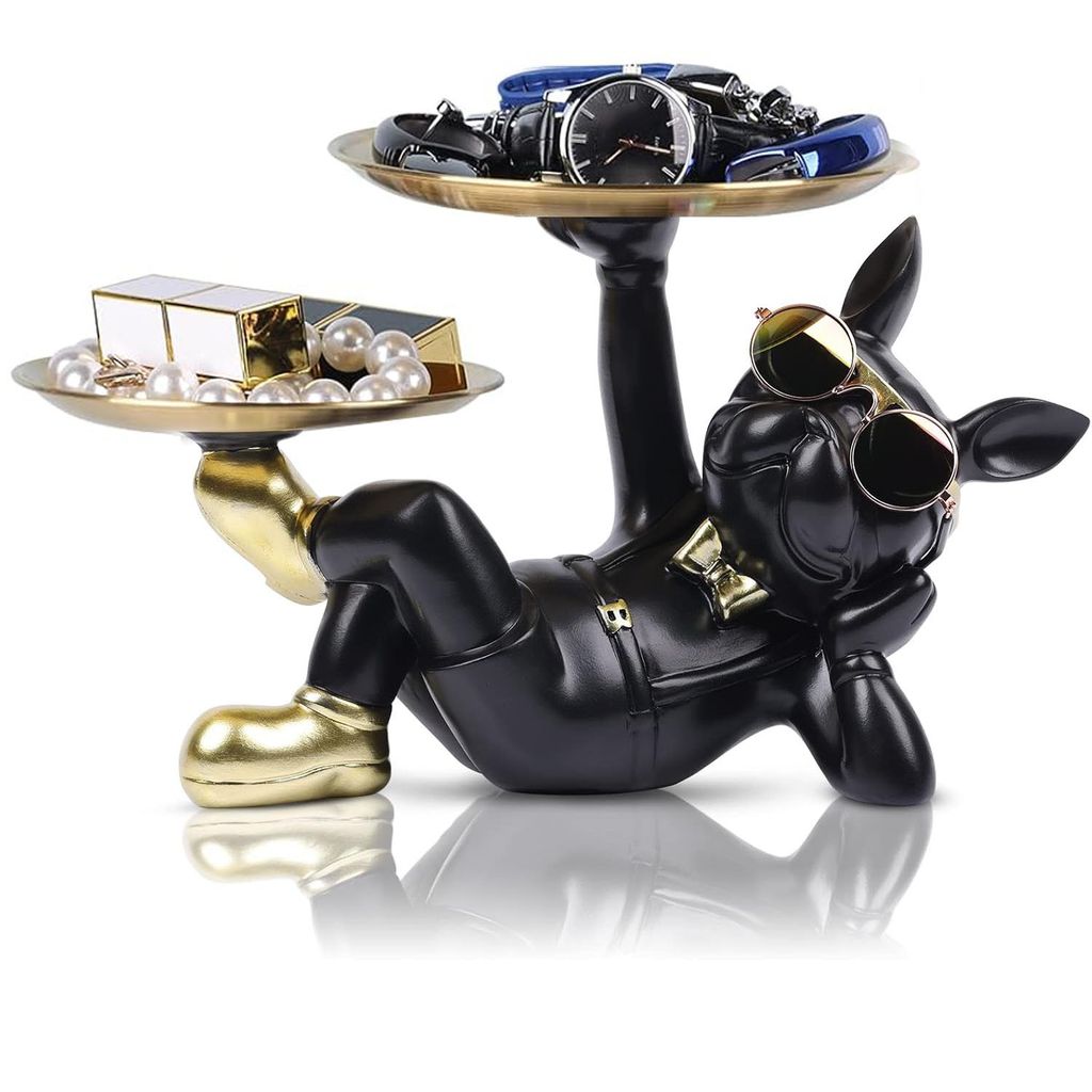 Dekoschale Bulldogge Skulptur Deko Schlüssel Ablage Hund Produktbild 