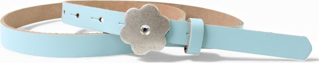 FRONHOFER süßer Kindergürtel mit silberner Straß Blumenschnalle, plastikfrei, 2cm