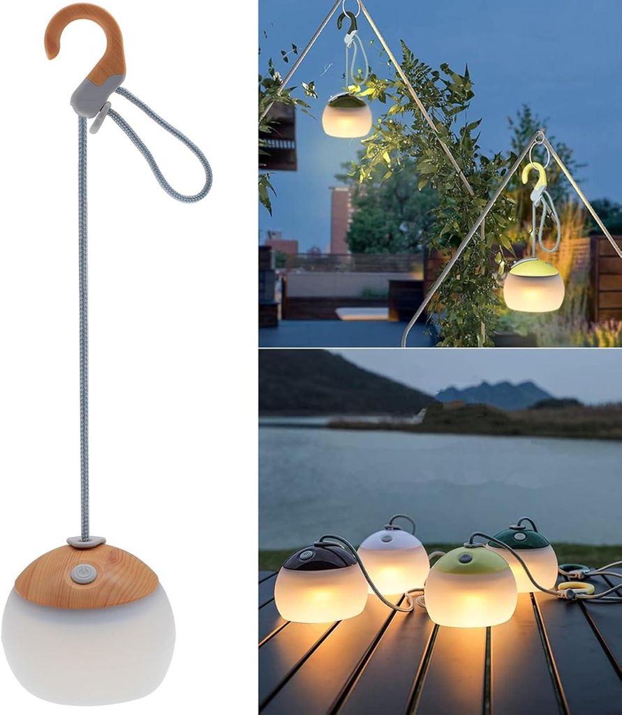 LED Campinglampe,Bruchsicher,IPX4 Wasserdichte LED Camping Laterne USB C Wiederaufladbare LED Nachtlicht für Wandern,Notfall,Dekoration,Grün
