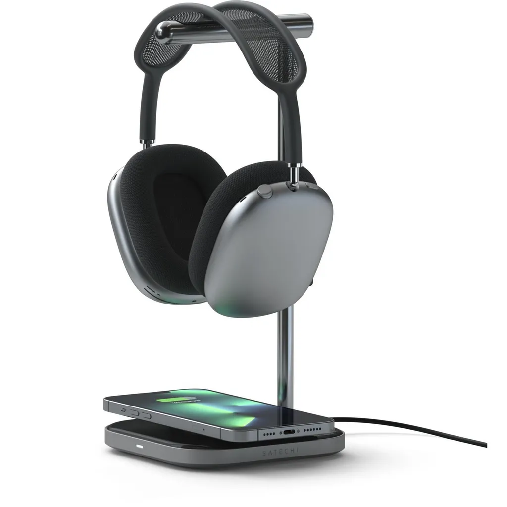 Support Casque Satechi 2-en-1 avec Recharge Sans Fil et Connexion USB-C