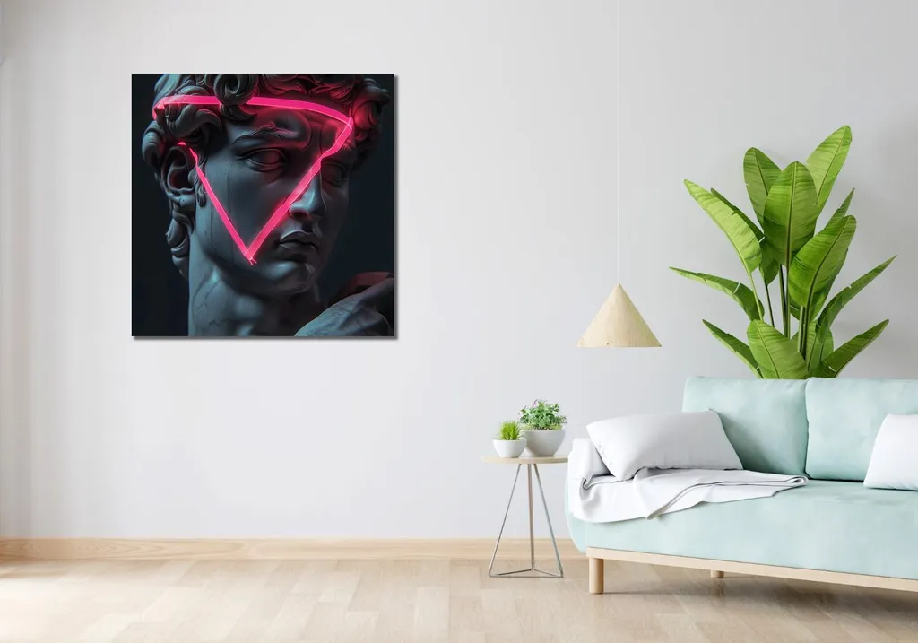 Quadro 90x90 cm Rinascimento al neon - 2