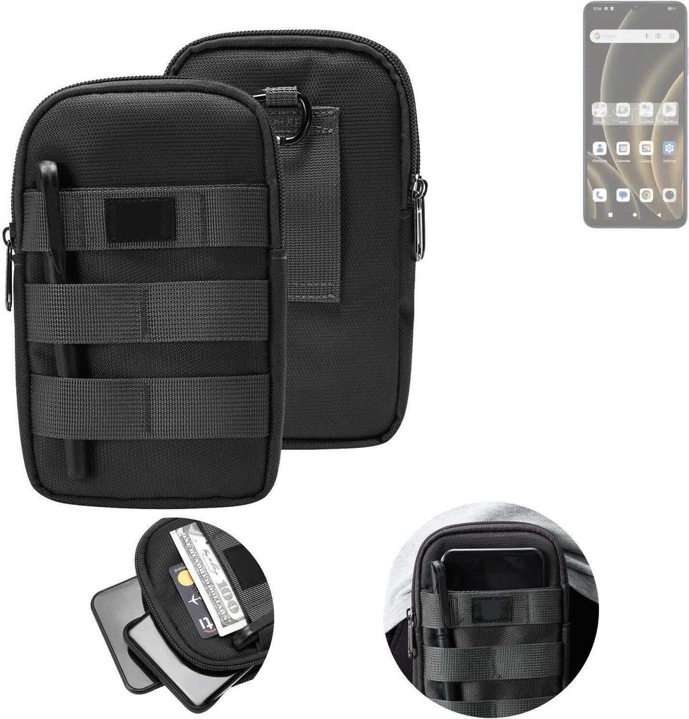 K-S-Trade Holster Gürtel Tasche kompatibel mit FreeYond F9S Handy Tasche Schutz Hülle dunkel-grau viele Fächer, 1x