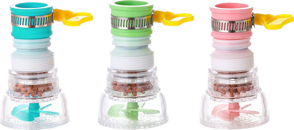 3-teiliger Wasserhahnfilter, beweglicher Wasserhahnkopf-Sprüher, um 360 Grad drehbarer Wassersprüher, universelles spritzwassergeschütztes Zubeh...