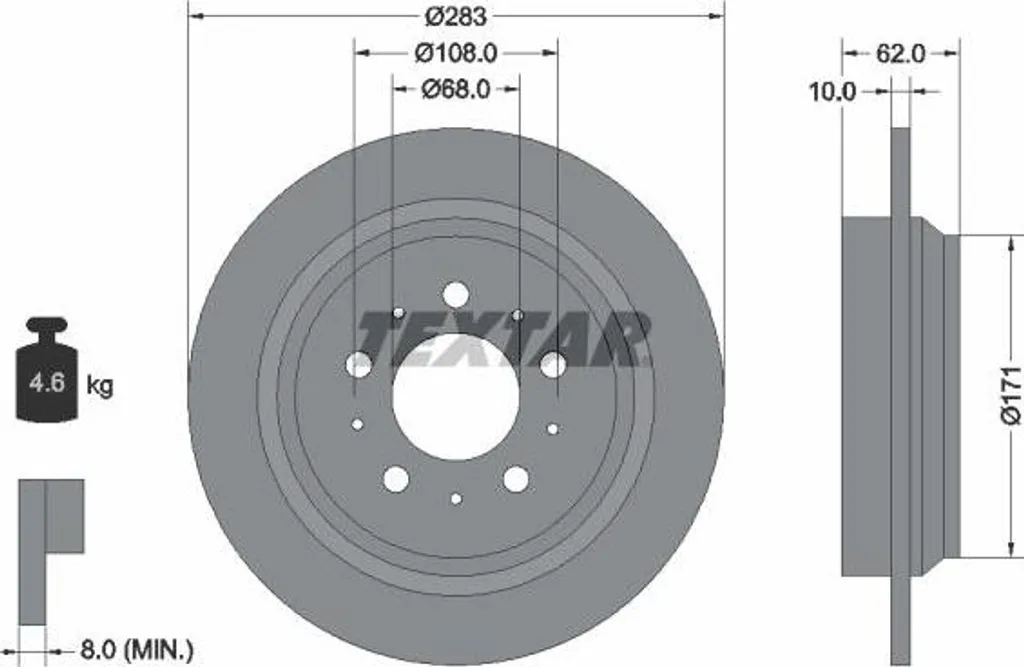 Supprimez les vibrations au freinage : Disque Textar pour Volvo V70 S70