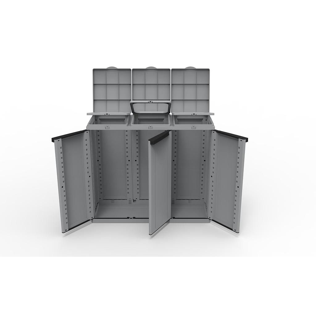 Kreher XXL Gartenschrank Müllschrank 'ECOCAB3' mit 3 Türen Produktbild 