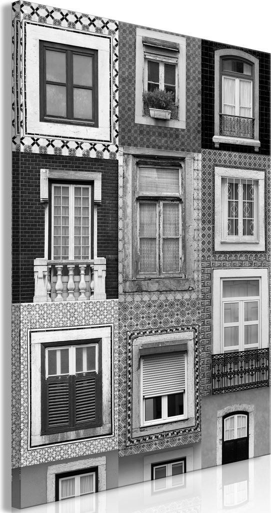 Vlies Leinwandbild - Patterned Windows (1 Part) Vertical 20x30 cm Städte d-B-0362-b-a
