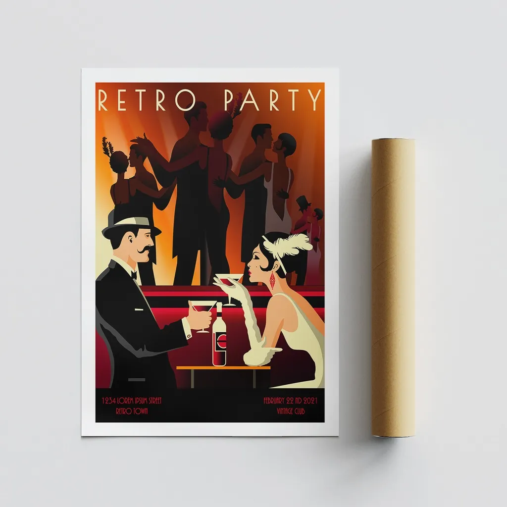 Affiche 100 % Matte Satin Party 1972 Multicolore Format 50 x 70 cm - 3