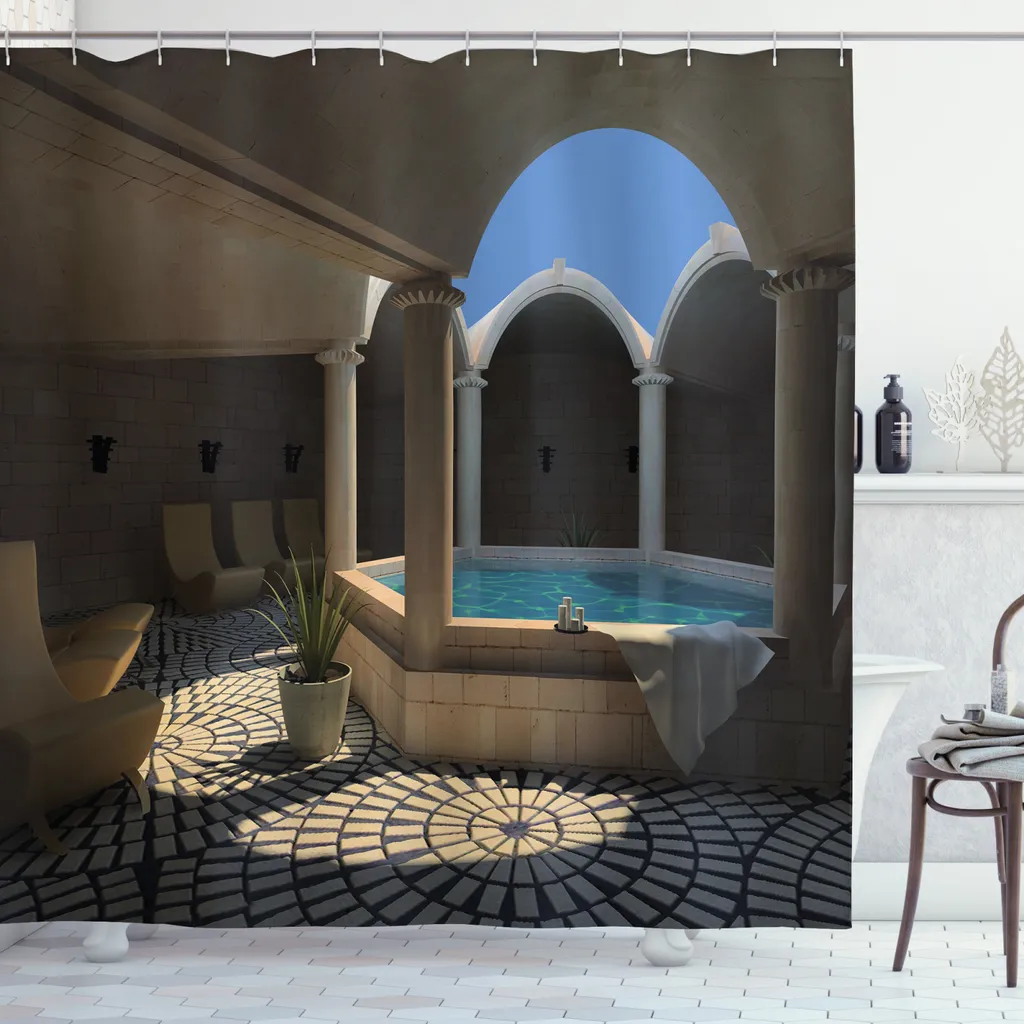 Rideau de douche grande hauteur imperméable pour baignoire et spa