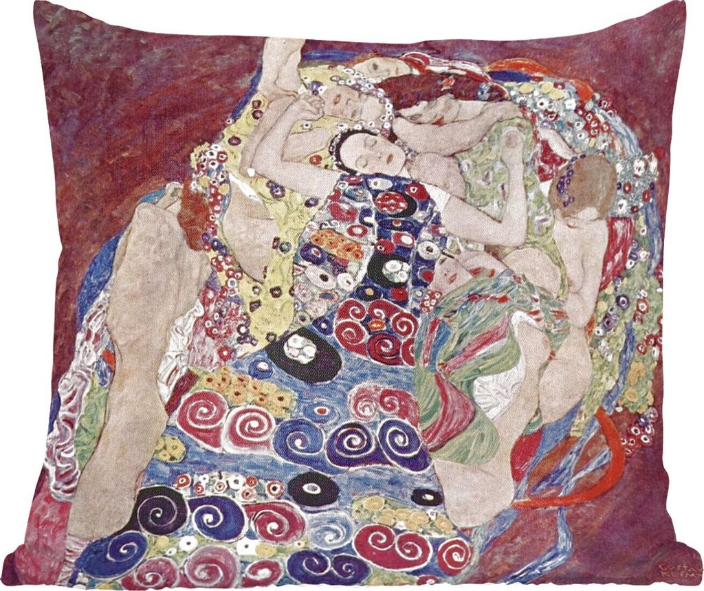 MuchoWow Zierkissen Sofakissen Wohnzimmer Dekokissen 50x50 cm Die Jungfrau - Gustav Klimt - Komfort - Sofakissen