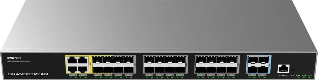 Grandstream GWN7831 Commutateur Gigabit 24 ports SFP - Switch Réseau Noir