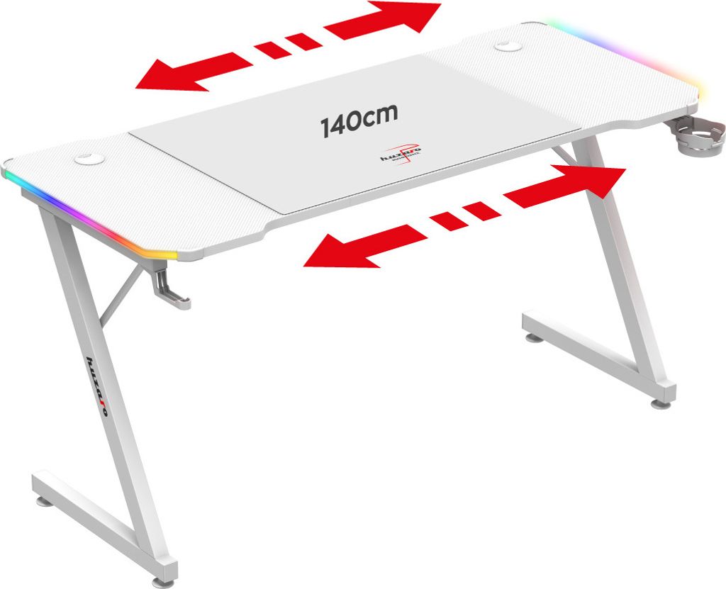 huzaro Hero 3.3 RGB | LED herní PC stůl | včetně podložky Obrázek produktu 2