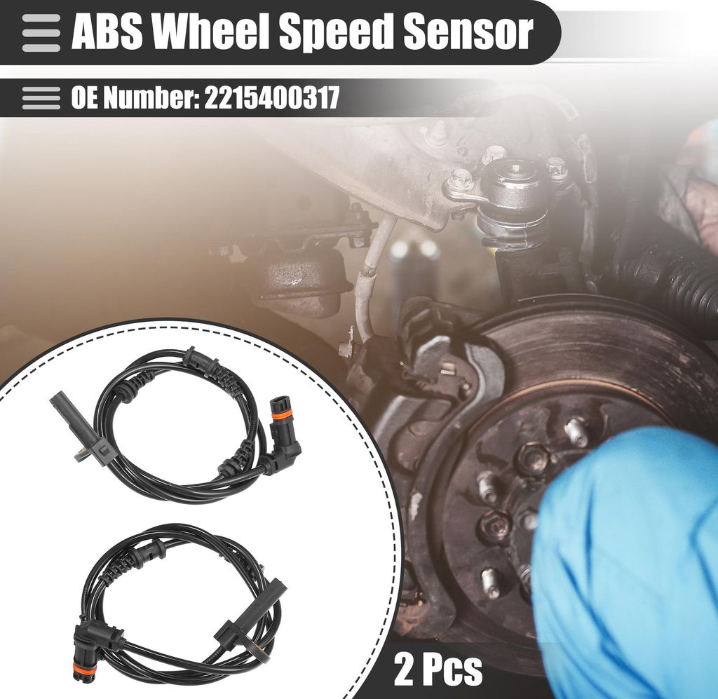 Vorderer linker rechter ABS-Sensor für Mercedes-Benz CL63, Schwarz, 2 Stück