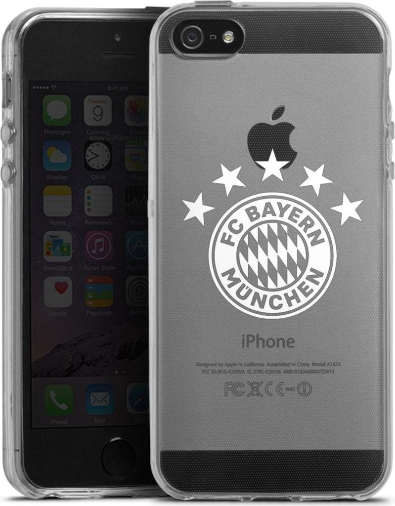 DeinDesign Handyhülle für Apple iPhone 5s Silikon Hülle Case Smartphone Schutzhülle FC Bayern München FCB transparent