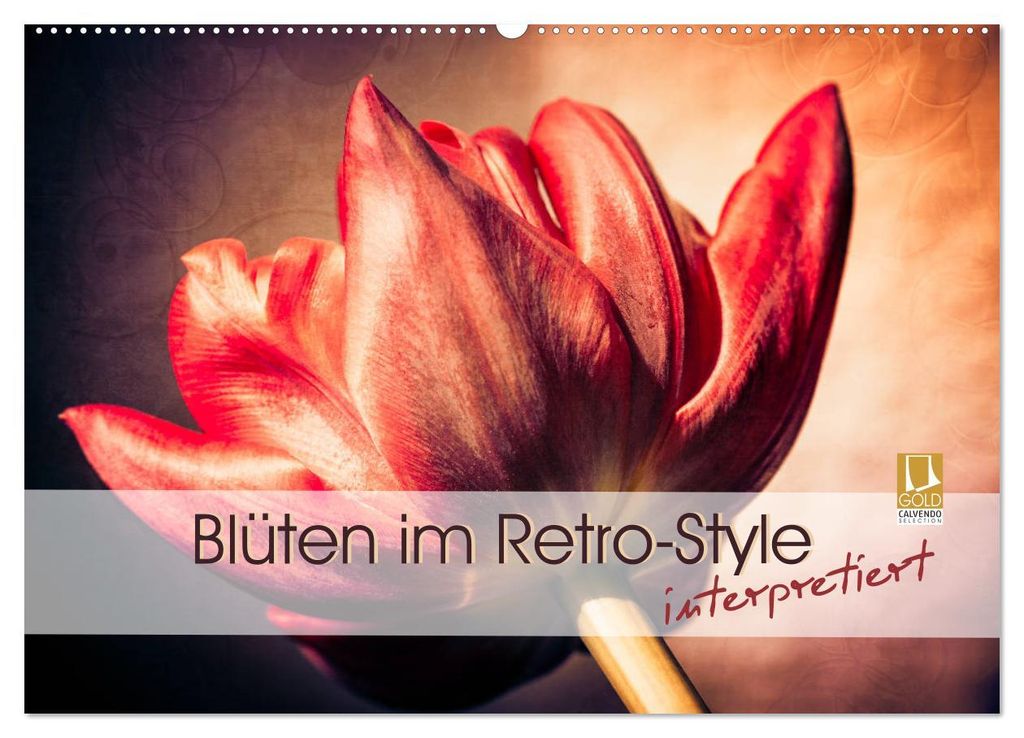 Blüten im Retro-Style (Wandkalender 2027 DIN A2 quer), CALVENDO Monatskalender
