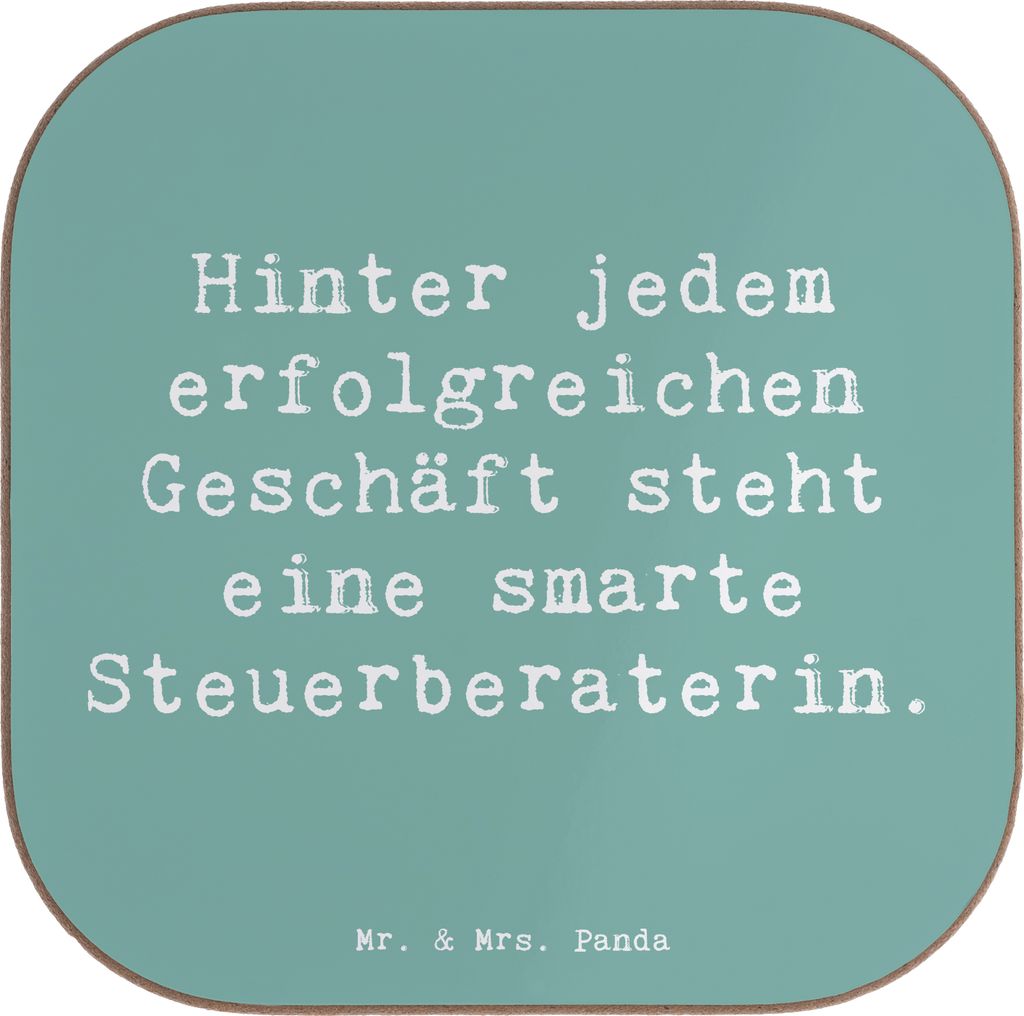 Mr. & Mrs. Panda Untersetzer für Gläser Spruch Steuerberaterin Erfolg - Meeresbrise - Geschenk, Quadratisch, Alltag, Berufe, Coaster, Berufsleben...