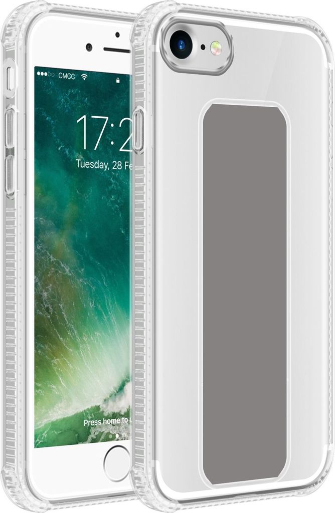 Cadorabo Schutzhülle für Apple iPhone 7 / 7S / 8 / SE 2020 Hülle in Grau Etui TPU Silikon Case Cover Standfunktion