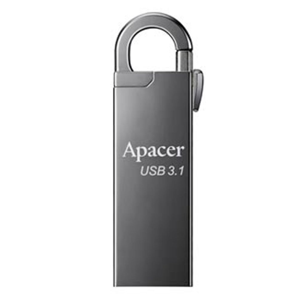 Apacer USB-Flash-Disk, USB 3.0, 32GB, AH15A, silber, AP32GAH15AA-1, USB A, mit Karabiner