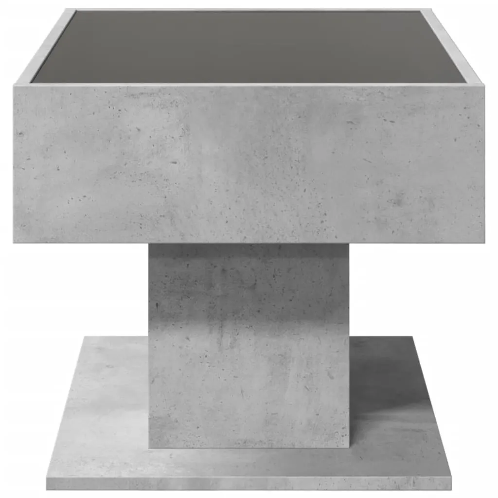 vidaXL Tavolino LED grigio cemento 70x50x45 cm materiale a base di legno - 7