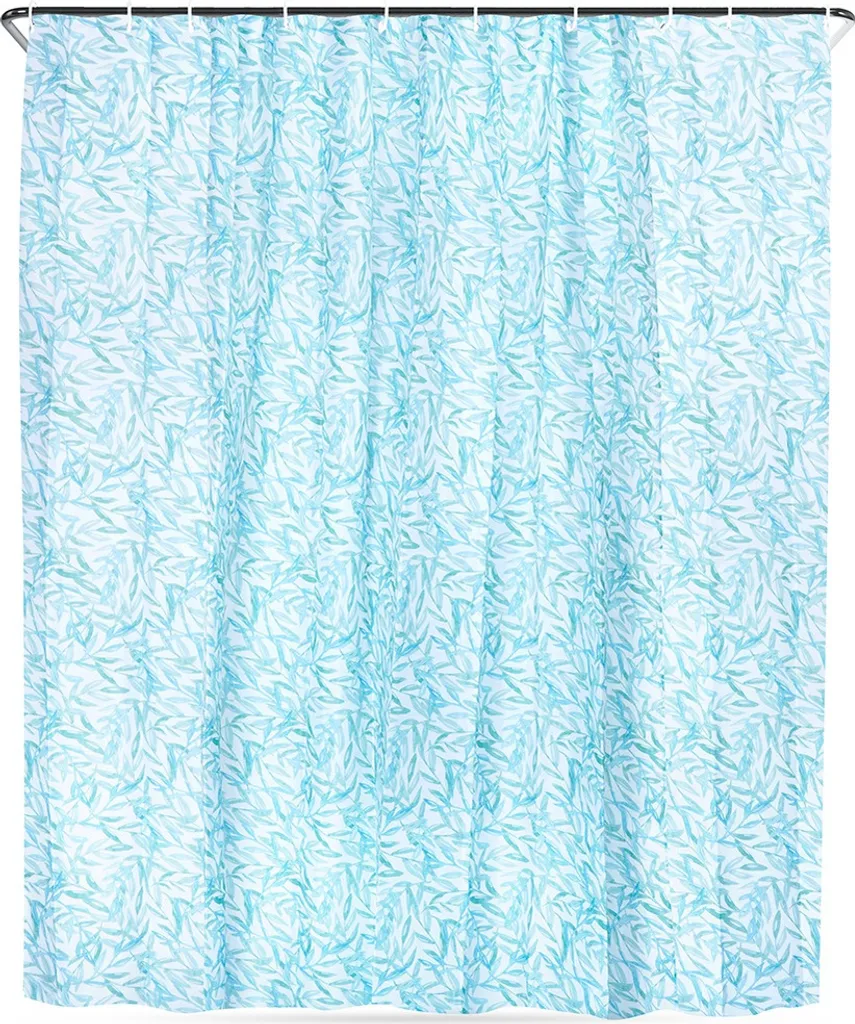 Rideau de douche anti-moisissure 180x200 cm textile souple avec crochets
