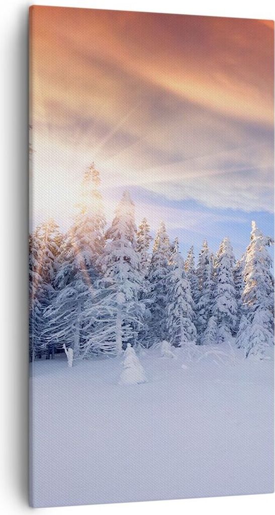 Bild auf Leinwand - Leinwandbild - Abenteuer alpen winter schnee - 55x100cm - Wand Bild - Wanddeko - Leinwanddruck - Bilder - Kunstdruck - Wanddeko...