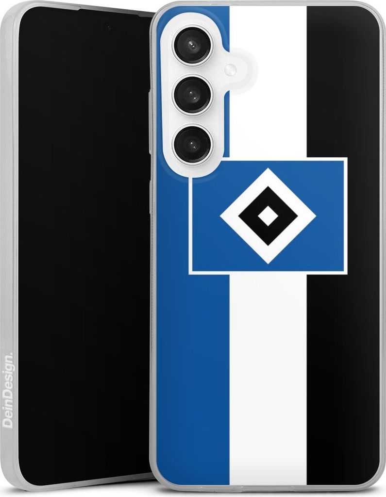 DeinDesign Slim Hülle für Samsung Galaxy S24 FE 5G Silikon Case Ultra Dünn Handyhülle HSV Hamburger SV Streifen