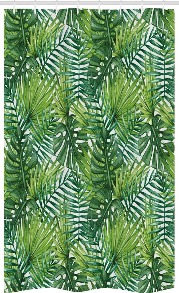 3DImprimé Plante Verte Tropicale Rideau de Douche Fleur Paysage Tissu Imperméabl