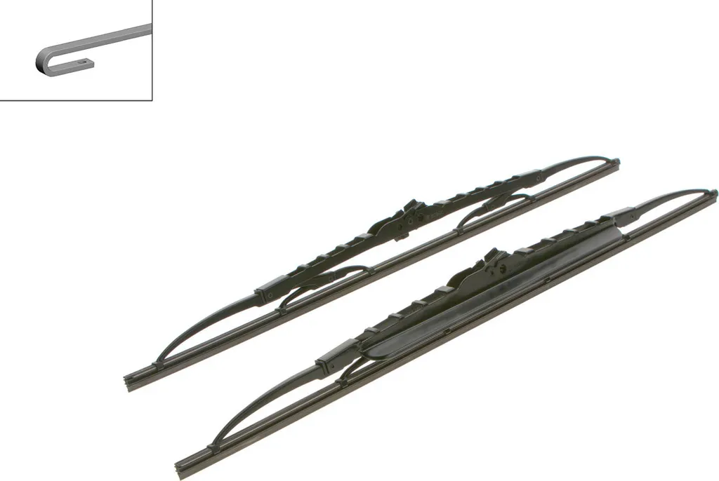 Bras d'essuie-glace robustes (jeu de 2) en acier renforcé noir mat