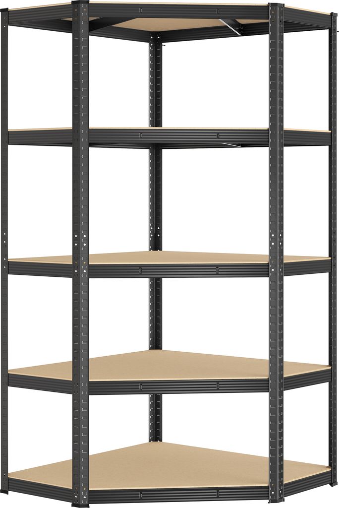 SONGMICS Eckregal 5 Ebenen, Schwerlastregal, Kellerregal, bis 875 kg belastbar