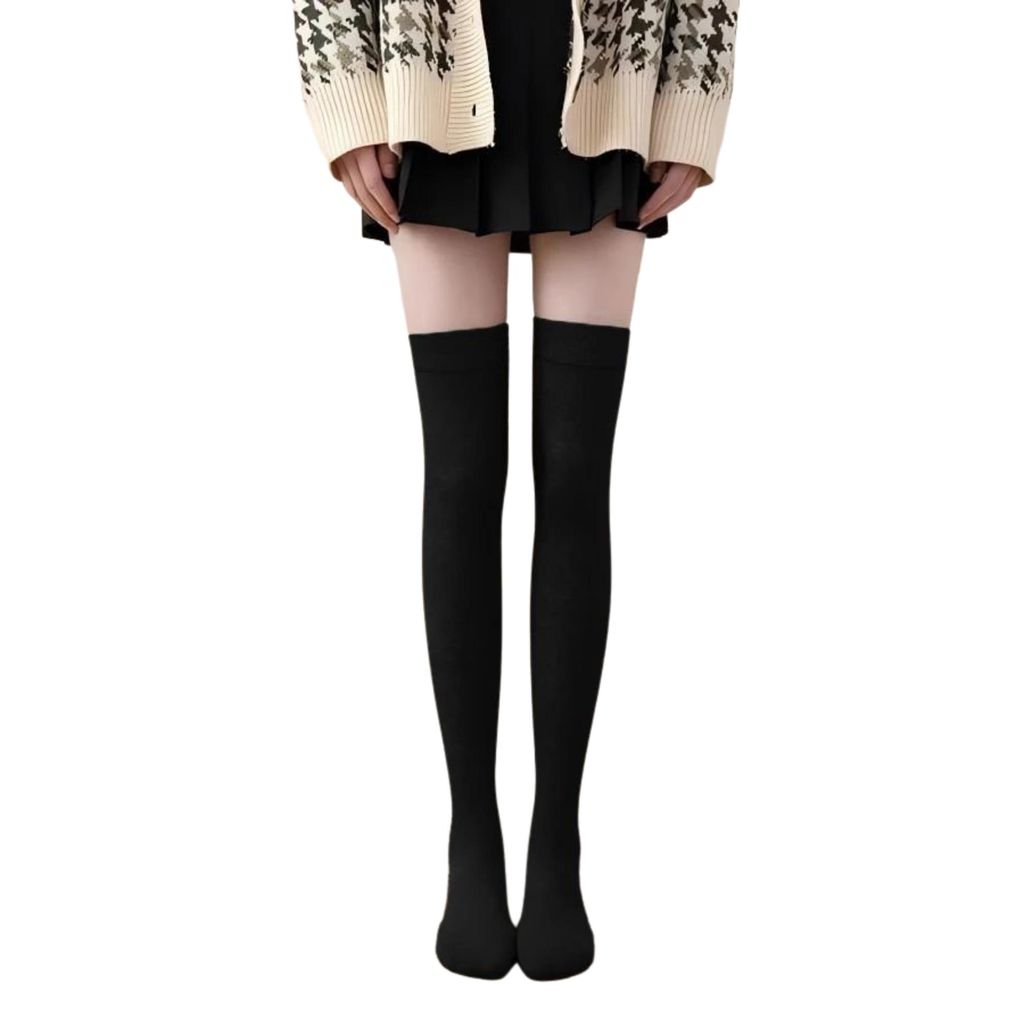 Stilvolle warme Damen Overknee Socken, Dehnbare Damen Produktbild 