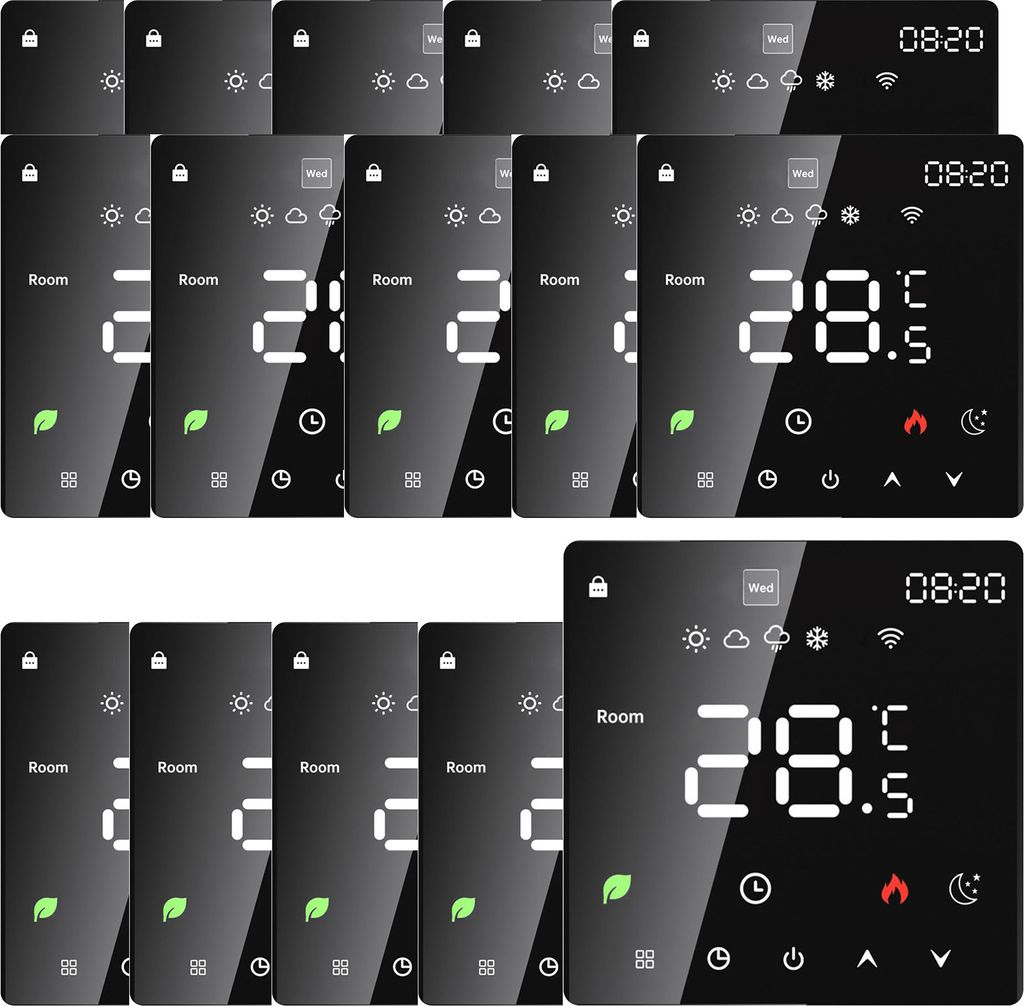 15X Cyfrowy termostat pokojowy LCD, termostat ścienny Zdjęcie produktu 