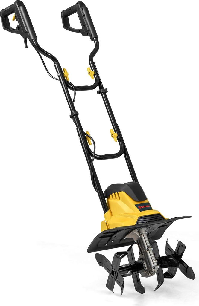 COSTWAY Motorhacke elektrisch 1200W, 36cm Arbeitsbreite 22cm Arbeitstiefe 380 U/min, Gartenfräse klappbar mit Schutzschalter & Handgriff 36,5x24x1...