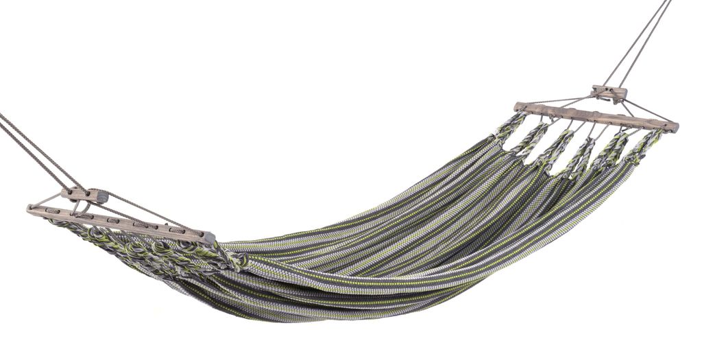 Chico Einzel-Stabhängematte Baumwolle grau-grün Hängematte