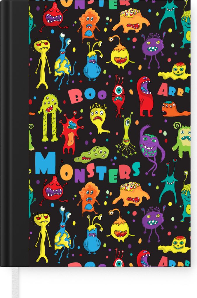MuchoWow Notizbuch Tagebuch Haushaltsbuch Notebook A5 Design - Monster - Party - Kinder - Notizblock - Notizheft - Notebook - Schreibblock - Papier