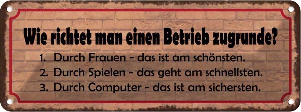 vianmo Blechschild 10x27 cm Betrieb richten Frauen Spielen Spruch Zitat