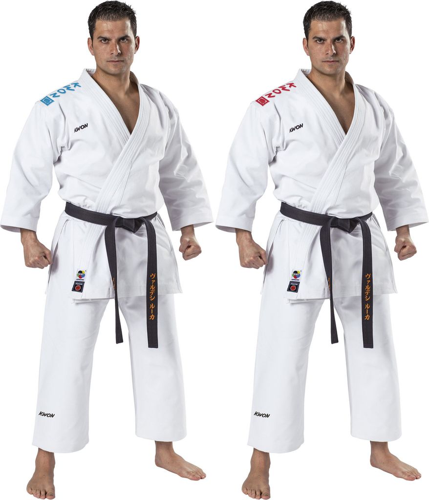 Karateanzug Kata WKF, 12 oz 170 Schriftzug rot