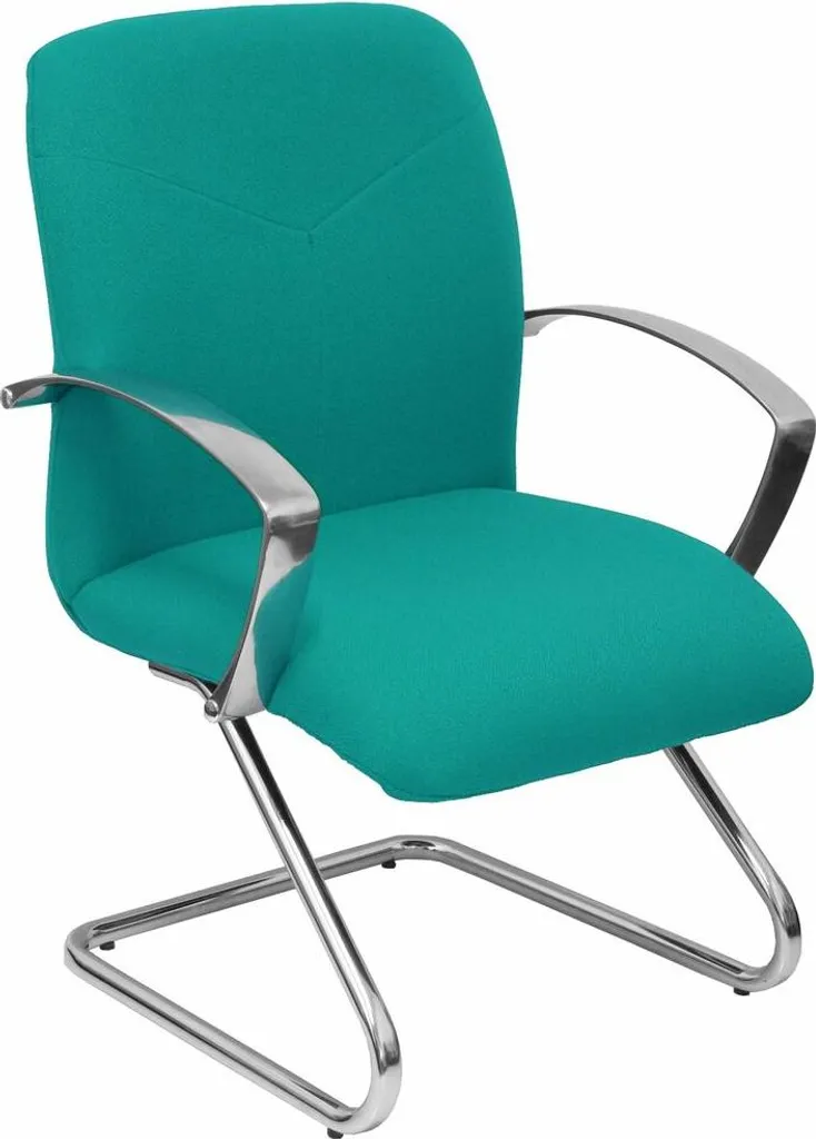 Fauteuil de salon turquoise Caudete à piétement luge en métal coloré