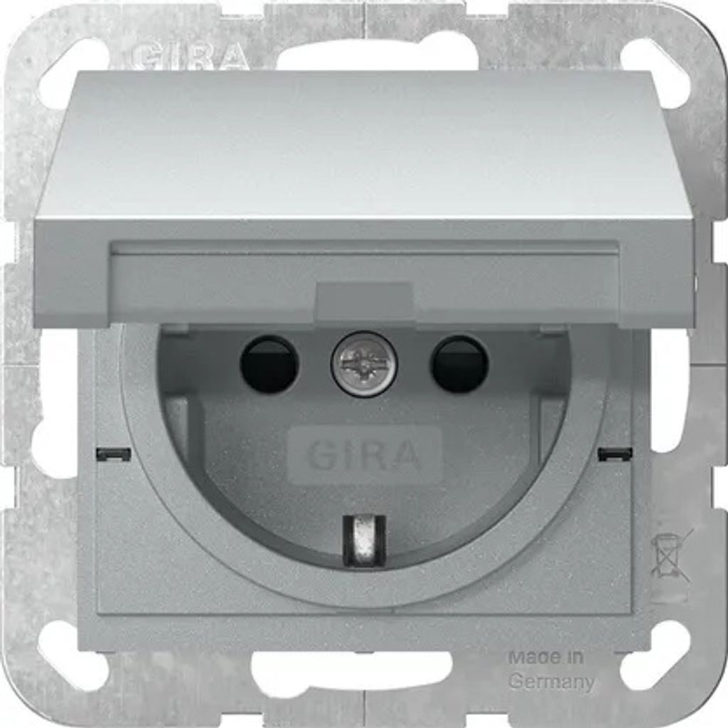 Gira SCHUKO-Steckd. KD + SP SRK System 55 F Alu 475426