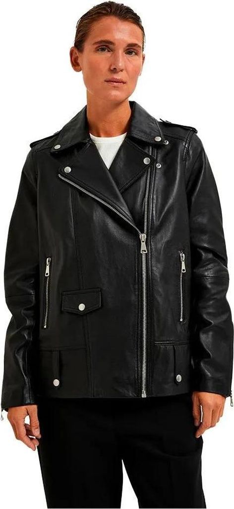 Selected Madison Lederjacke Schwarz 34 Damen Schwarz 34