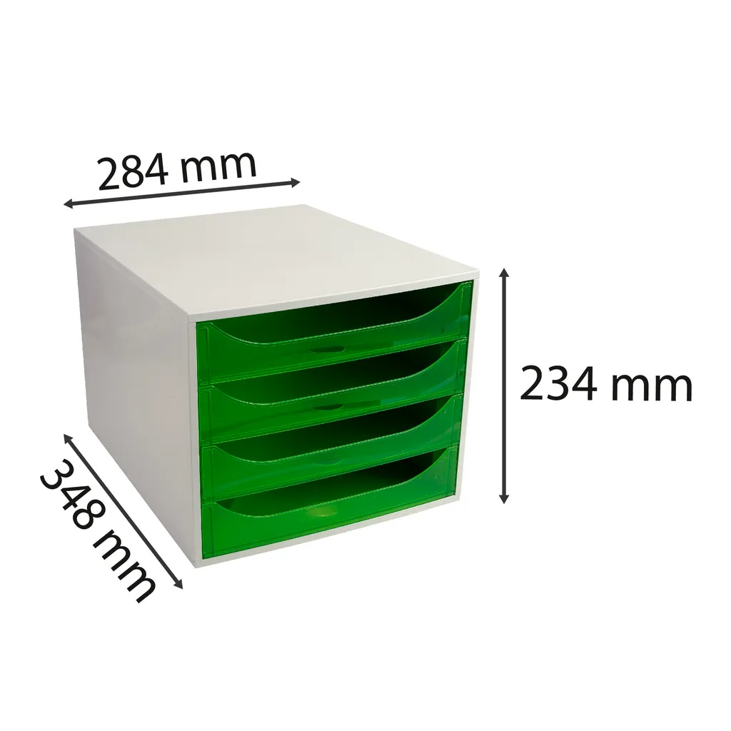 Rangement Bureau Compact 4 Tiroirs Vert : Stop au Désordre des A4+