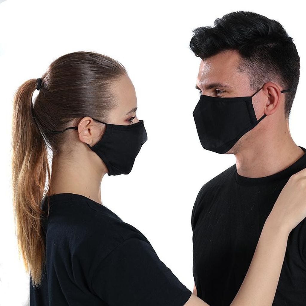 SET SCHWARZE Maske + 3x HEPA PM 2.5 KOHLEFILTER Produktbild 