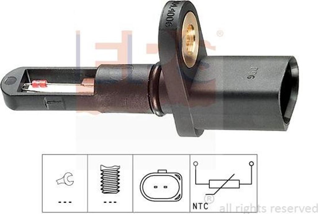 EPS 1.994.006 Ansauglufttemperatursensor OE 06B905379 kompatibel mit A1 8X, A3 8P, A4 8K, A4 8W, A4 8E, A4 8H, A5 8T, A5 F5, A5 8F, A6 4G, A6 4A, A...