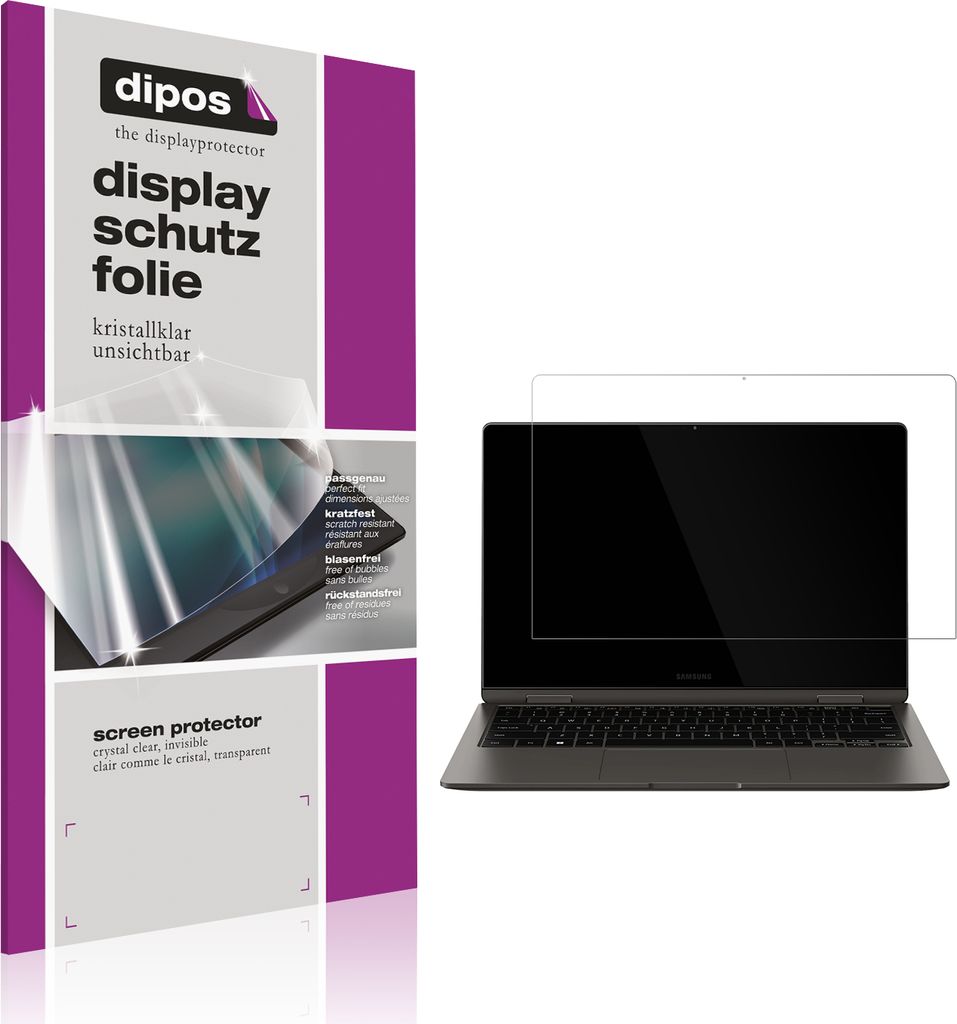 2x Schutzfolie für Samsung Galaxy Book 3 360 13.3 NP730QFG klar Displayschutzfolie Folie Display Schutz dipos
