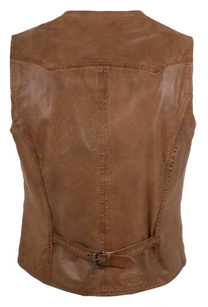 Deercraft Herren Lederweste - Lammnubuk Dunkelbraun Mit 5 Taschen