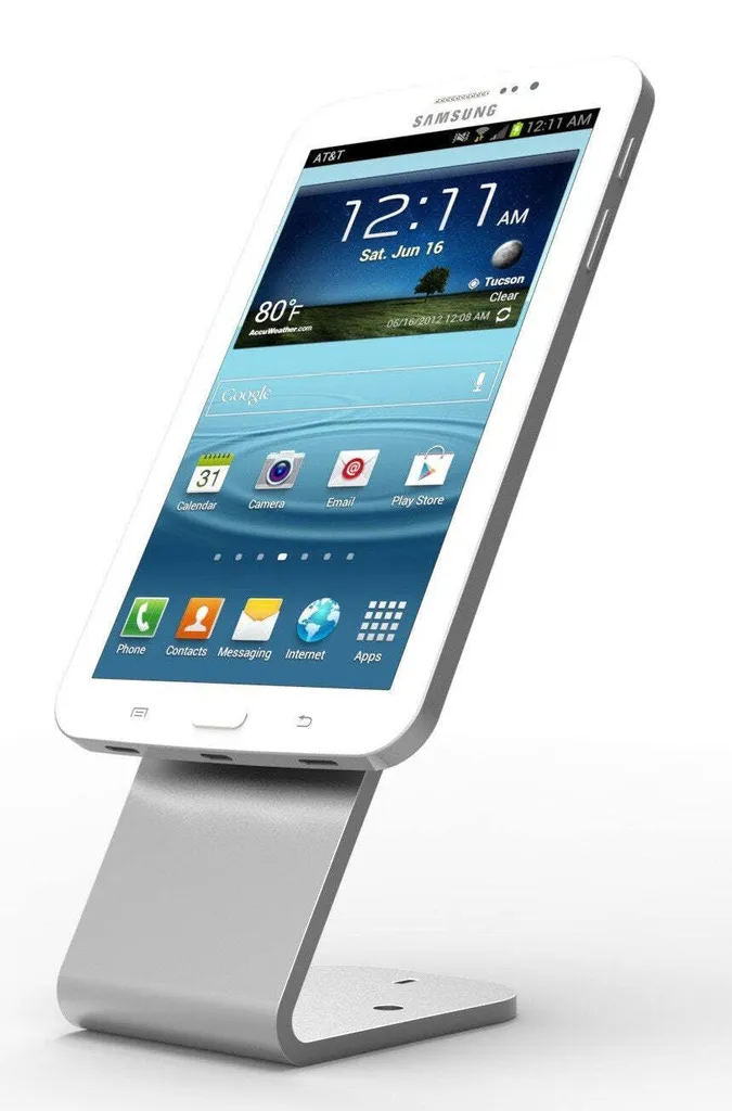 Support Borne Interactive pour Tablette Apple et Samsung - Blanc de Sécurité - 3