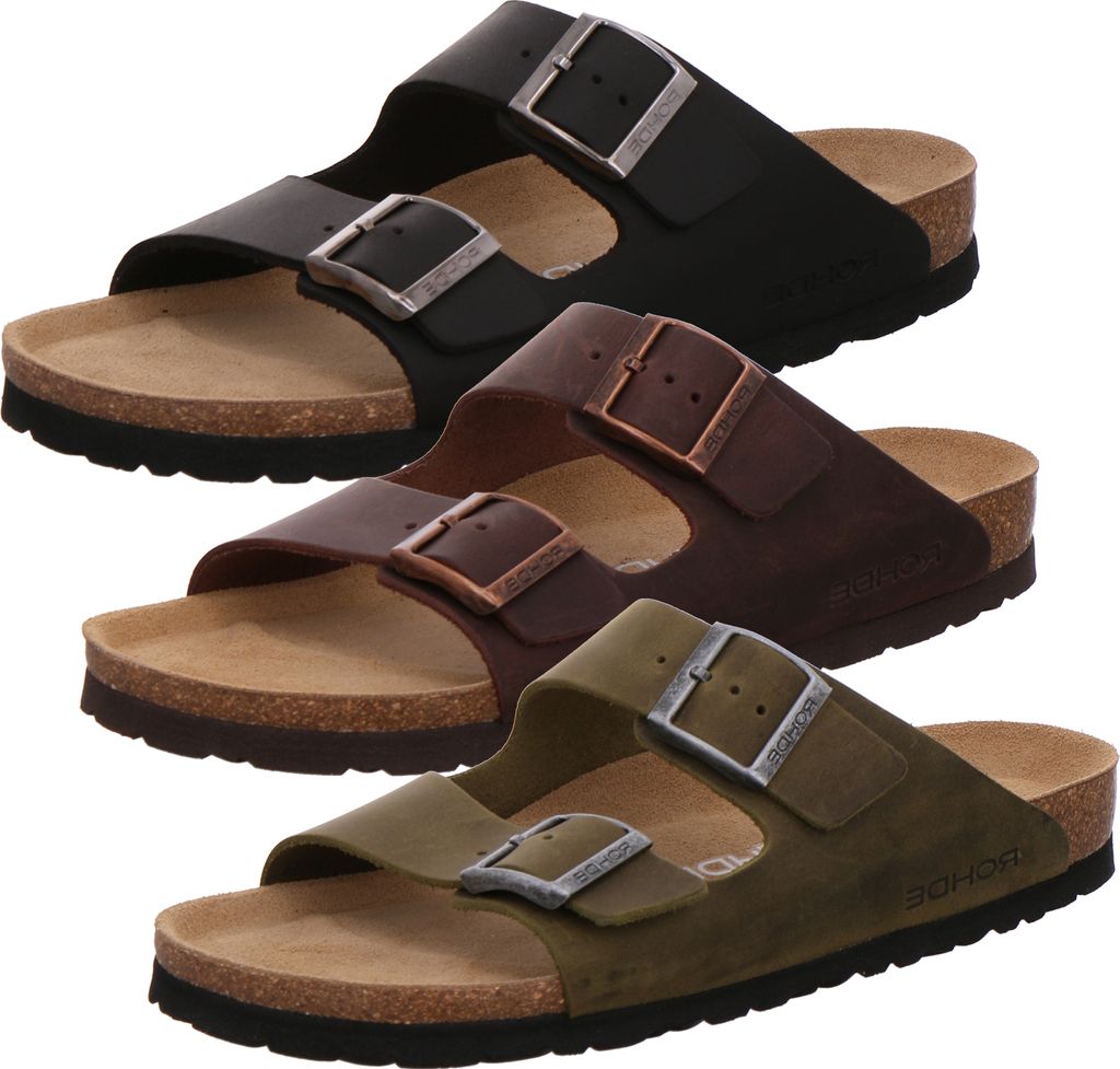 Rohde Herren Pantoletten Clogs Grado 5925, Größe:44 EU, Farbe:Schwarz