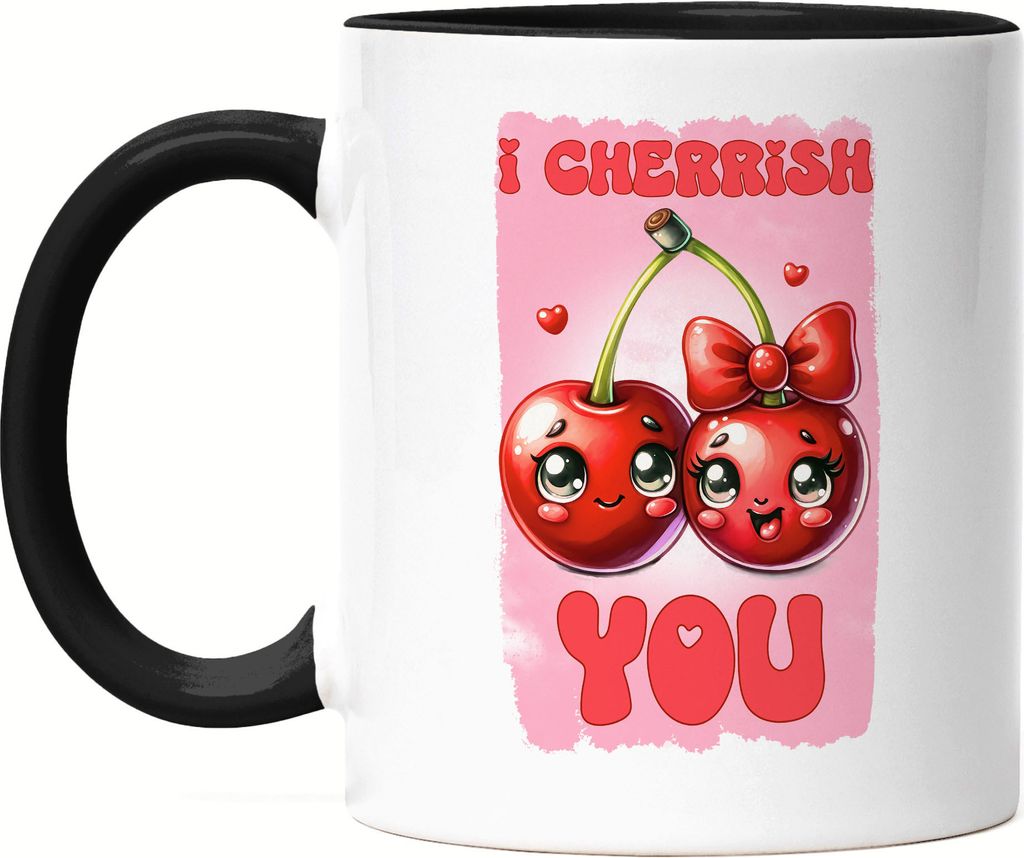 I Cherrish You Lustige Tasse Schwarz Geschenk für Kirschen Produktbild 