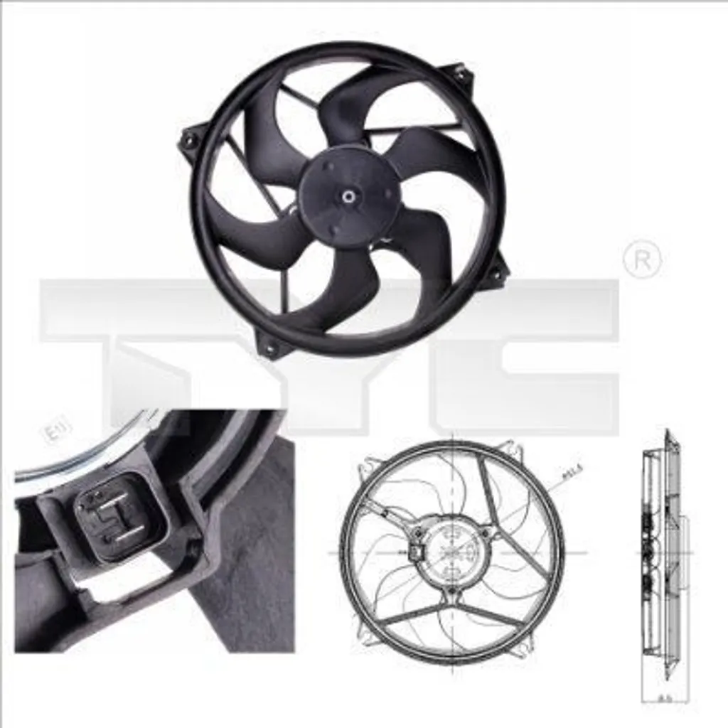 Ventilateur radiateur silencieux 1253C8 pour Partner Tepee et Citroën Xsara