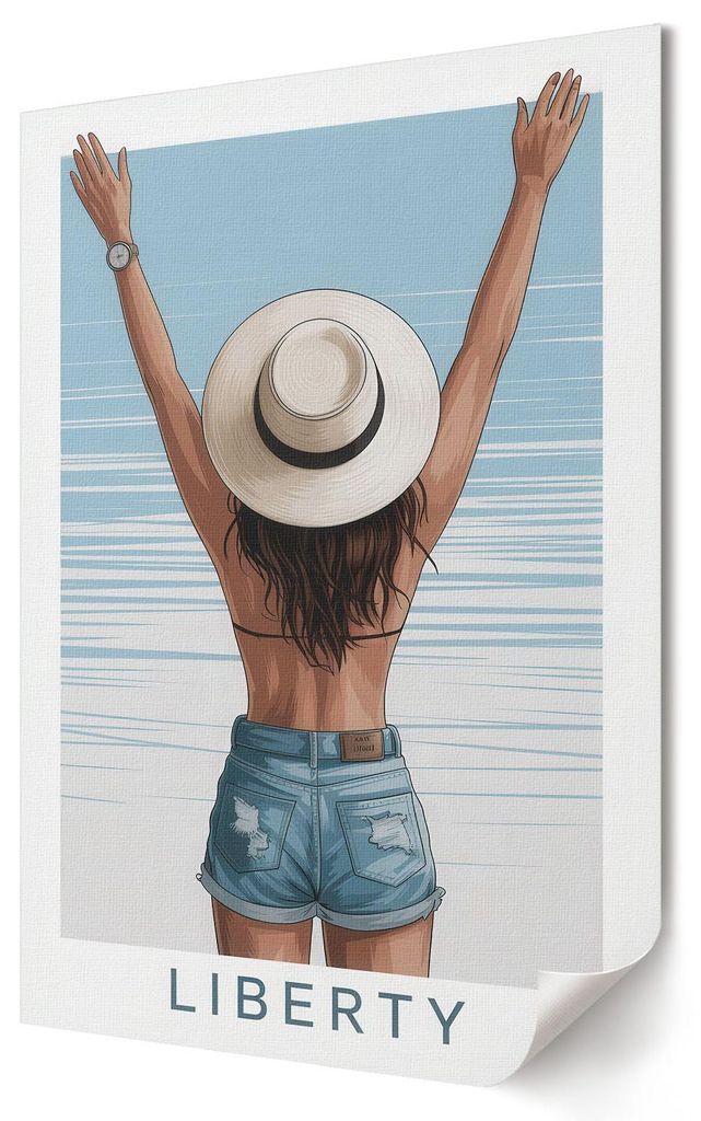 Freiheitsurlaub- Kunstdruck A1 (59x84 cm) - Ausdrucksstark, modern- Wandbild für Wohnzimmer Schlafzimmer & Flur, Modernes Poster Wanddeko, Ungerahmt