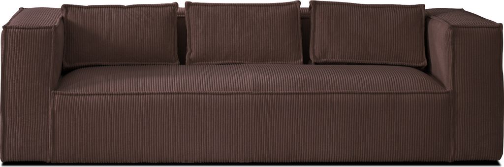 Lisa Design STELLA, 3-Sitzer Einzelsofa, aus Cord, moderner Stil , Braun