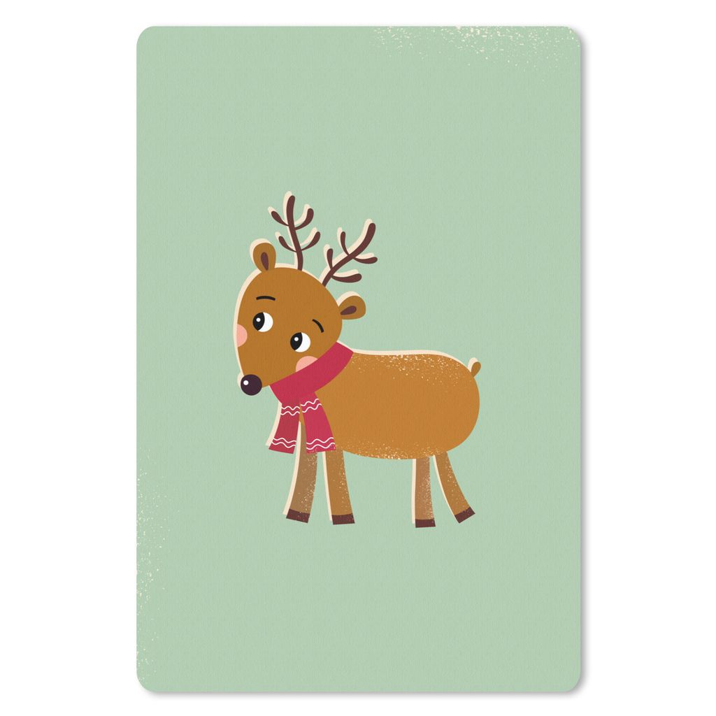 MuchoWow Mauspad Mousepad Rentier - Weihnachten - Winter - Grün 18x27 cm - Mousepads - Maus Mat - Pad - Mausunterlage